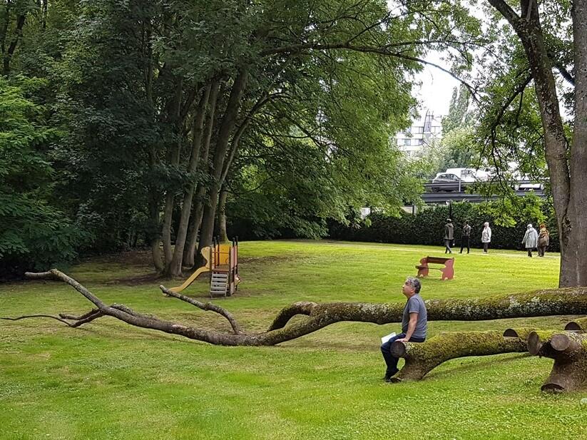 Eerste opening van het tijdelijk park Evenepoel voor de omwonenden in juni 2021. © sau-msi.brussels (P.Sa.)