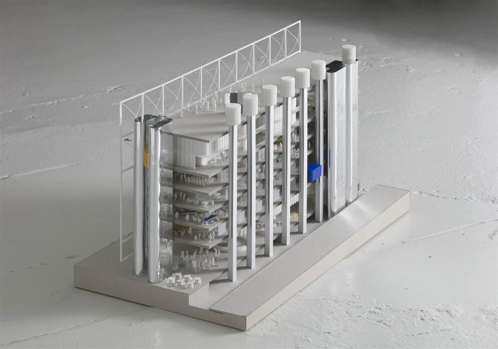 Frame, toekomstig mediacentrum van mediapark.brussels. © Baukunst-Bruther