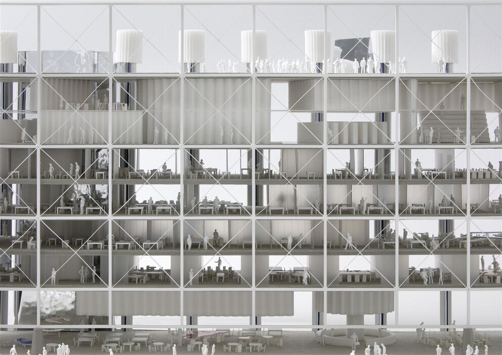 Frame, toekomstig mediacentrum van mediapark.brussels. © Baukunst-Bruther