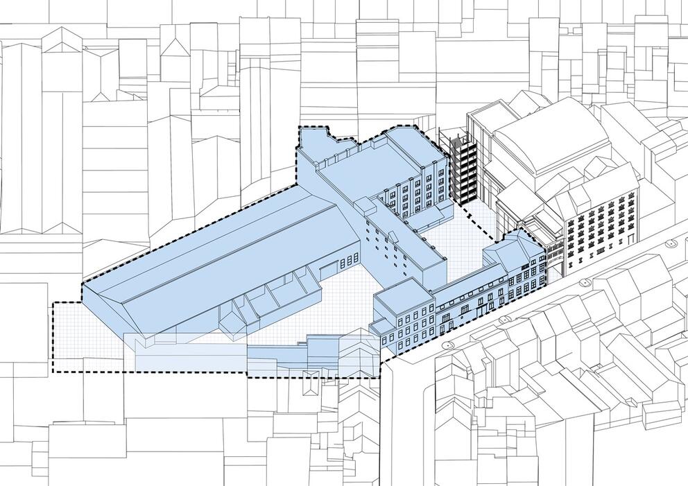 De huidige situatie van Manchesterstraat 13-15 en 17-19. © sau-msi.brussels / MSA-Idea-Origin