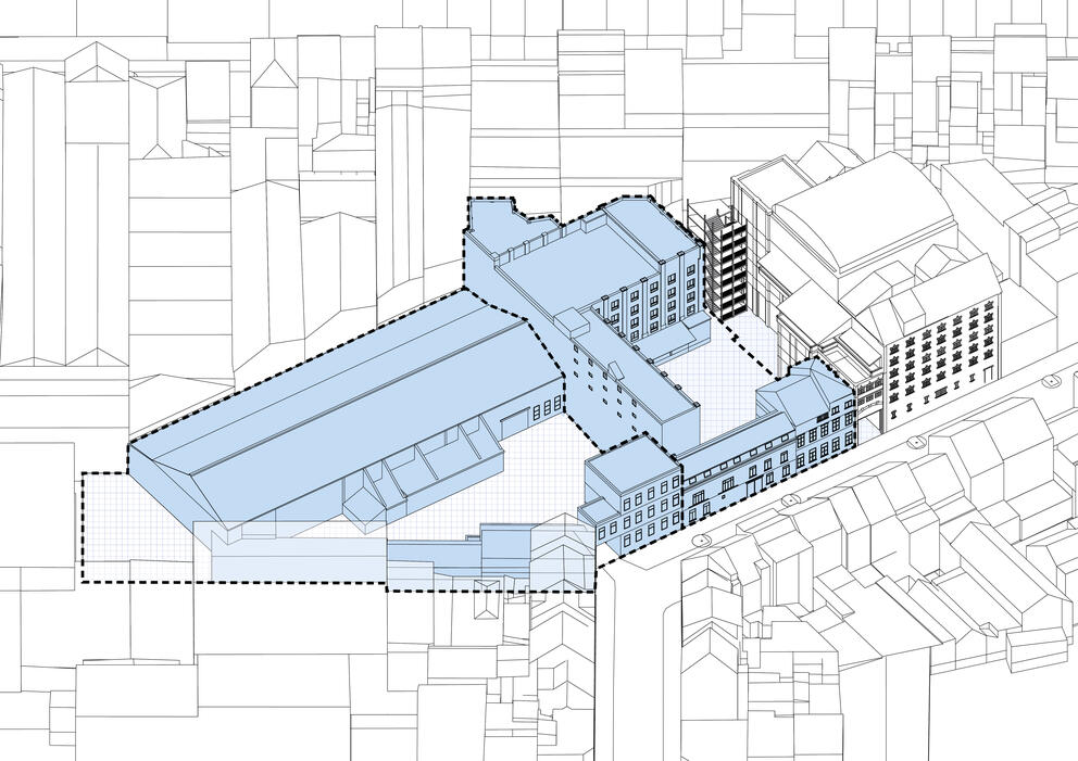 De huidige situatie van Manchesterstraat 13-15 en 17-19. © sau-msi.brussels / MSA-Idea-Origin