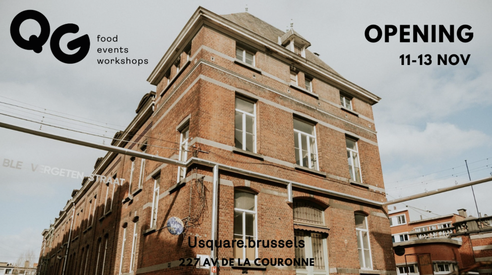 Het 'QG van Usquare.brussels' wordt een ruimte voor duurzame voeding (kantine, coöperatieve supermarkt...), evenementen, workshops enzovoort. © pali pali 